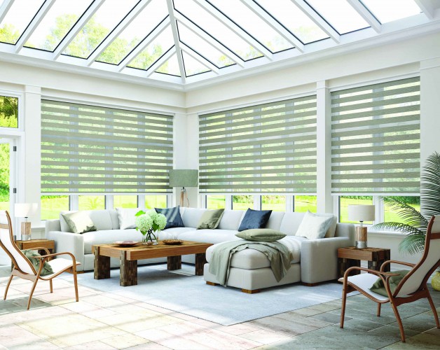 Louvolite Pleated Blind in Conservatory